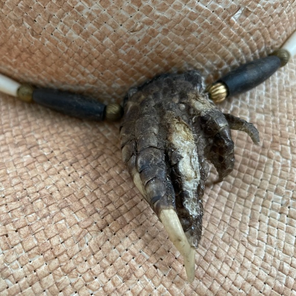 Vintage Scala Western Mens Hat beaded band with unknown animal artifact adorning - Picture 3 of 6